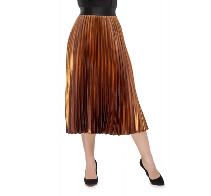 Skirt pleated bronze color