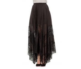 Skirt with lace black color