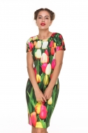 Dress fitted with tulips  - Фото