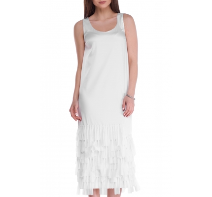 Сукня біла з бахромою