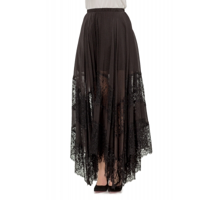 Skirt with lace black color