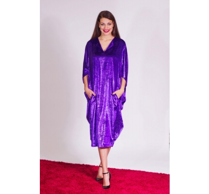 Платье велюровое фиолетовое буль