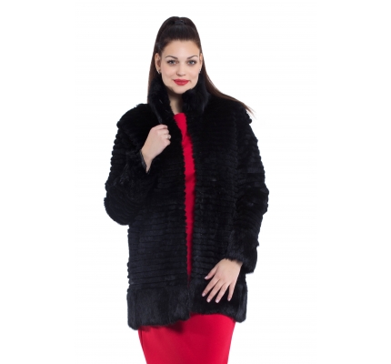 Fur coat black color