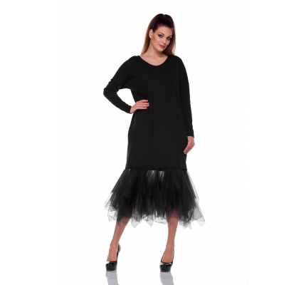 Black dress with tulle skirt