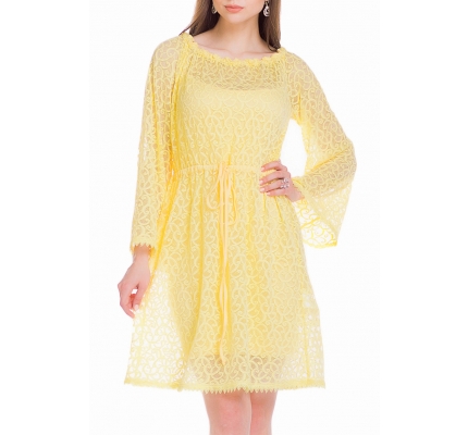 Платье-туника желтого цвета