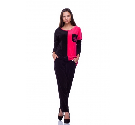 Costume velor pink and black color