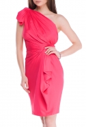 Сукня з драпіруванням кольору фуксії - Фото
