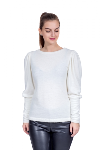 Sweater white color straight - Фото