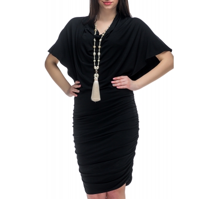 Dress with drapery black color