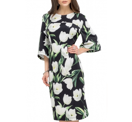 Dress with a print of tulips