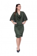 Сукня драпіровка зеленого кольору - Фото