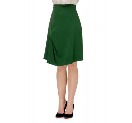 Skirt with trapezoid green color