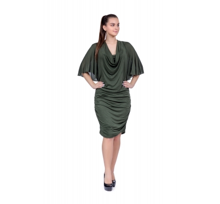 Green drapery dress
