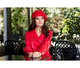 Red wool beret