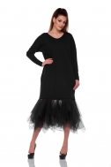 Сукня чорнa з фатіновою спідницею - Фото