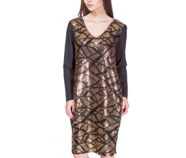 Dress with gold sequins