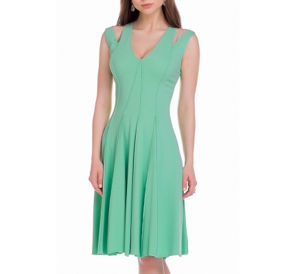Mint dress with outer seams