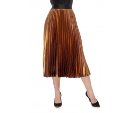 Skirt pleated bronze color