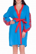 Сукня-вишиванка синього кольору - Фото