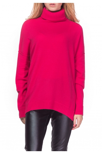Sweater with outer seam crimson - Фото