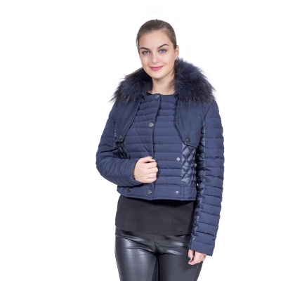  Jacket dark blue color with quilted