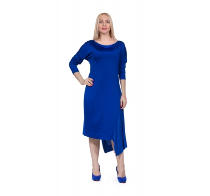 Dress blue color with silk insert
