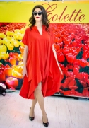 Red long dress - Фото