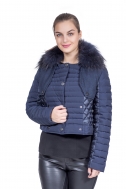  Jacket dark blue color with quilted - Фото