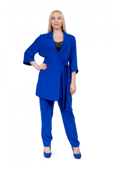 Костюм-пижама синий  - Фото