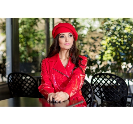 Red wool beret