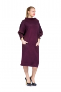 Dress plum color with pockets   - Фото