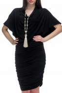 Dress with drapery black color - Фото