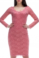 Платье из кружева цвета пыльный кедр - Фото